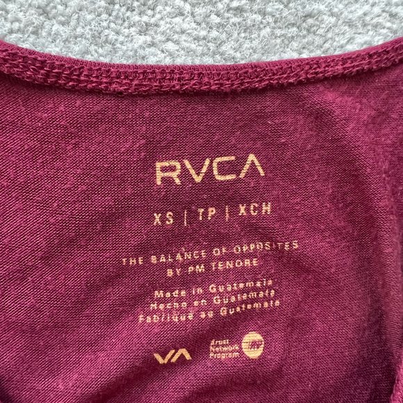 Women's RVCA Soft Stretchy Red Tank Top - Picture 3 of 3